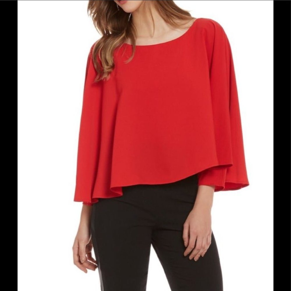 NWT Belle Badgley Mischka Red Bell Top